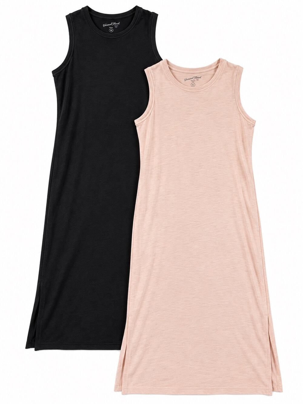 Universal Thread Sleeveless Maxi Tank Dresses Pink Black Bundle Women’s XL